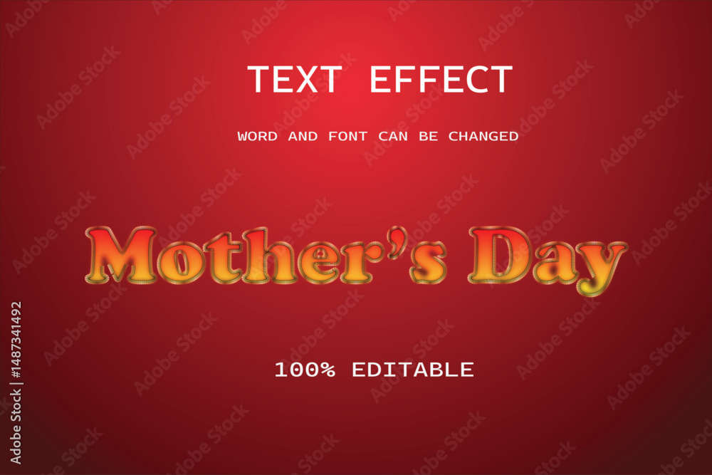 custom made wallpaper toronto digitaltext effect mother's day with red background.text effect 100% editable