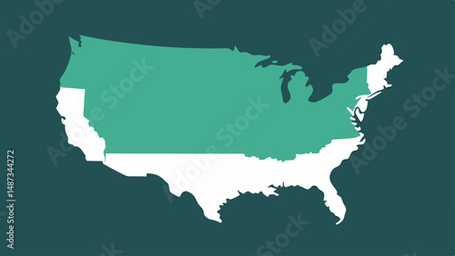 Educational Chalkboard Style USA Map Design  
