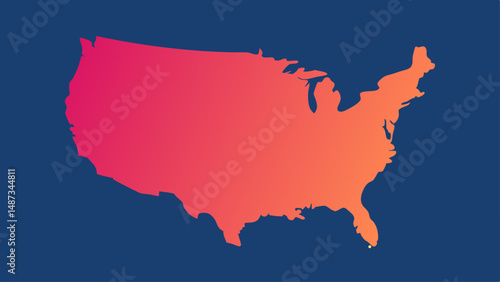 Heatmap USA Map from West to East Gradient  