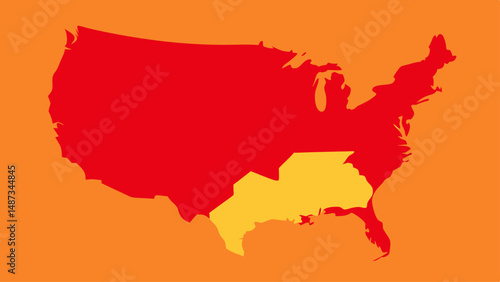 USA Population Density Map in Bold Vector Style  