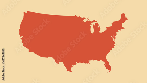 Vintage Style USA Map with Subtle Paper Texture