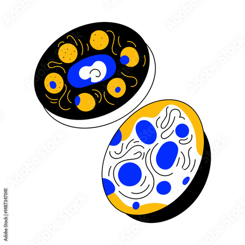 A drawing style illustration showing human cells 
