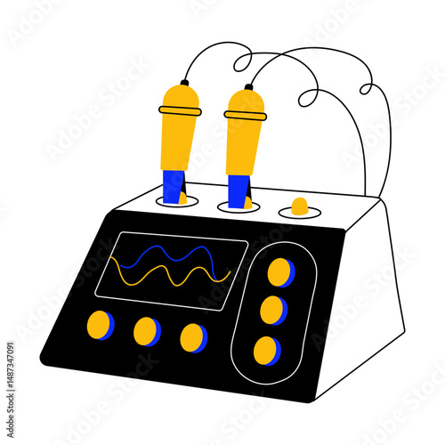 A sketchy illustration showing pcr machine 
