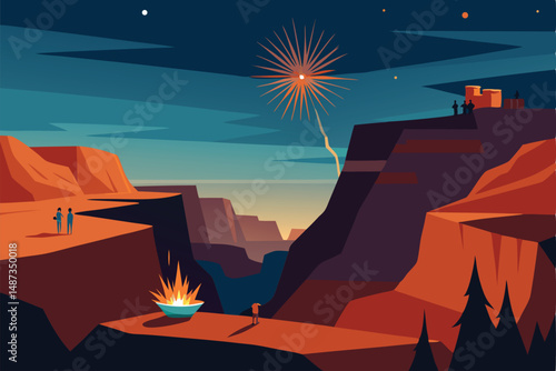 monument valley at night