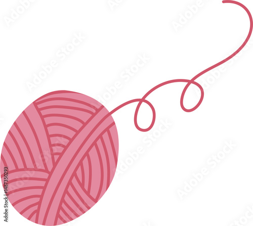 Red ball of knitting yarn illustration