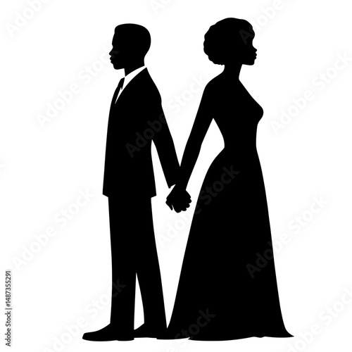 Wallpaper Mural African couple holding hands symbolizing unity and equality Torontodigital.ca