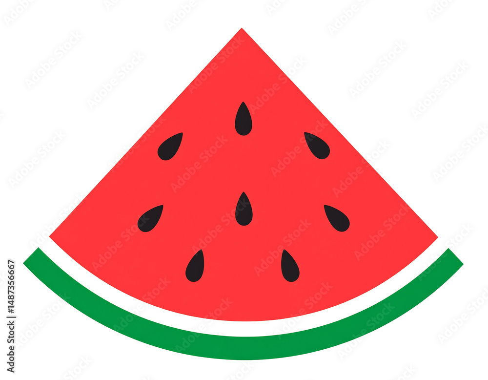 Flat Watermelon Slice Flat Watermelon Slice