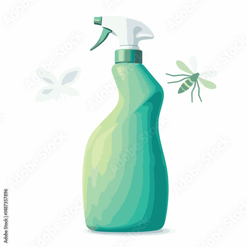 Sleek anti-mosquito spray bottle with minimalist design, nature-inspired