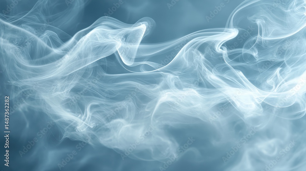 Fototapeta premium Abstract Swirling Blue and White Smoke Texture Background