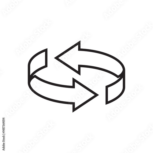 Two arrow spin icon template. Recycle round sign, circle refresh or restart, thin line symbol on white background Free Download Two arrow spin icon template. Recycle round sign, circle refresh or restart, thin line symbol on white background - GFXLoad