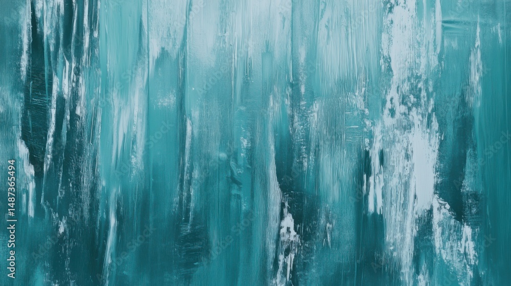 Abstract artwork features fluid textures and shades of teal creating a calming atmosphere in a contemporary setting Abstract artwork features fluid textures and shades of teal creating a calming atmosphere in a contemporary setting