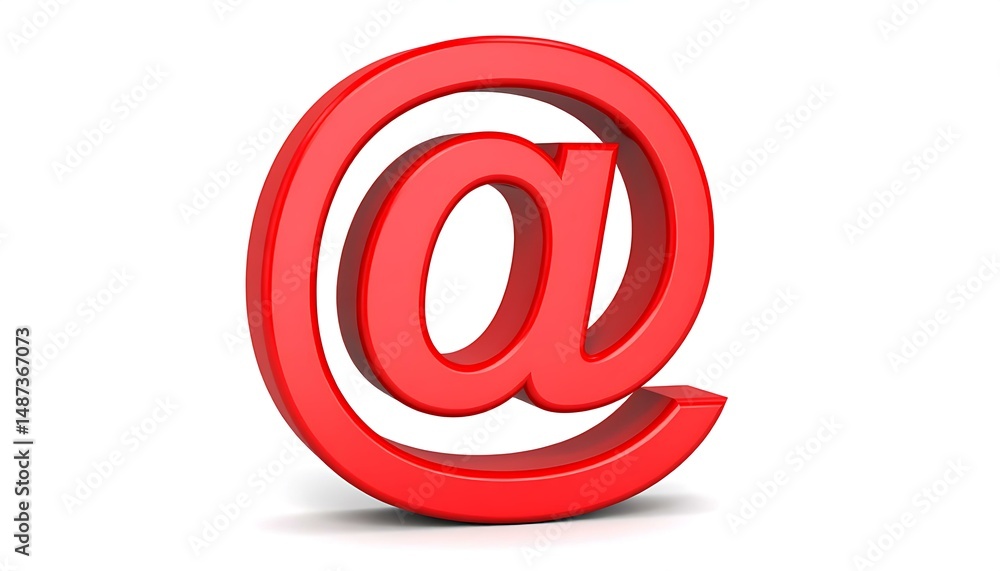 Red 3D At Symbol Email Internet Communication Online Digital Red 3D At Symbol Email Internet Communication Online Digital