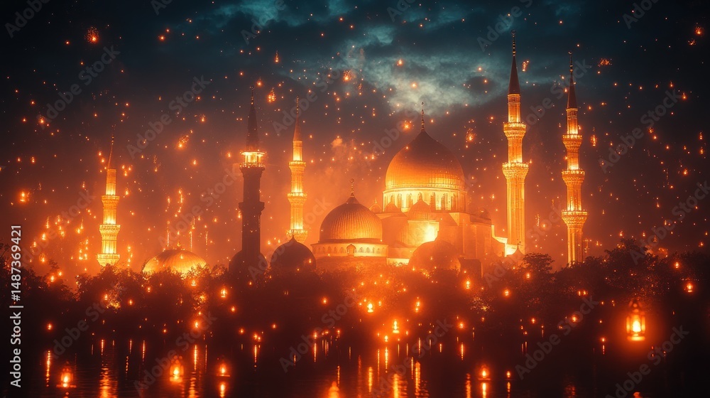 Obraz premium Night Lights at the Mosque