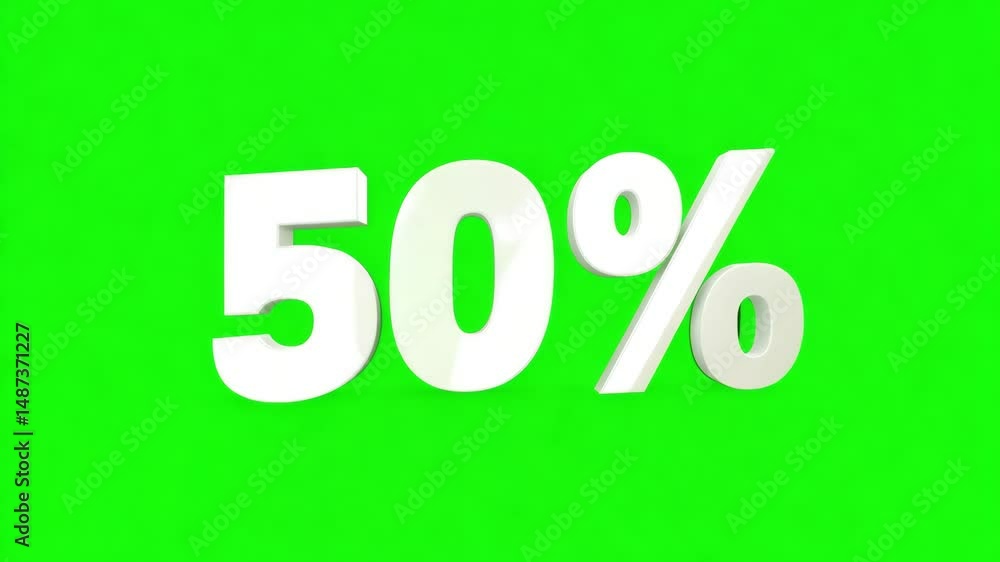 Animation 50% Off on green screen background, Discount,white letters. Big offer sale business 4k video precents limited offer Animation 50% Off on green screen background, Discount,white letters. Big offer sale business 4k video precents limited offer