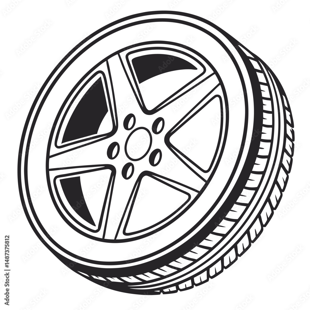 Obraz premium Tire icon vector on white background. Adobe Illustrator Artwork