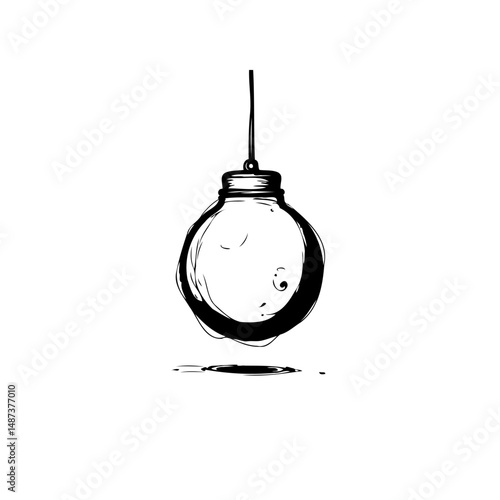 Minimalist pendant lamp illustration offering simple artistic expression
