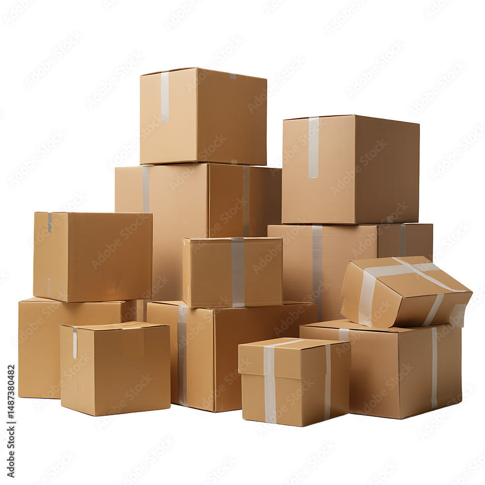 Stack of Cardboard Boxes Ready for Shipping PNG and transparent background Stack of Cardboard Boxes Ready for Shipping PNG and transparent background