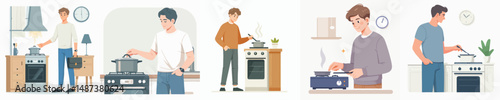 vector youth cooking preparation