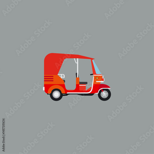 Auto rickshaw icon logo flat vector design