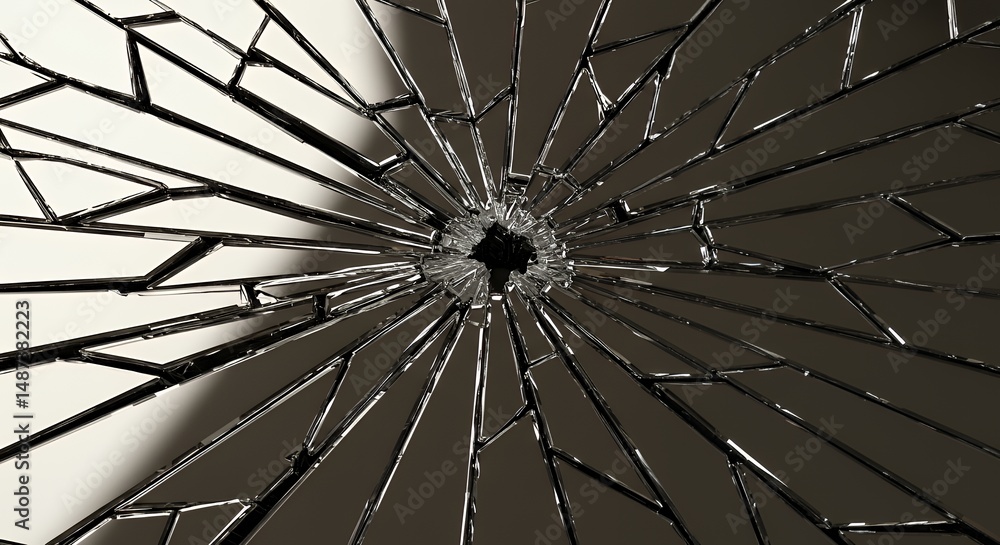 Obraz premium Broken Glass Texture Shattered Mirror Surface