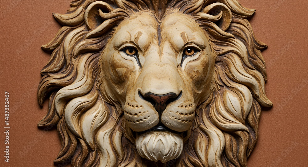 Obraz premium Lion head sculpture