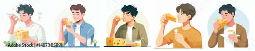 vector boy eating cheese