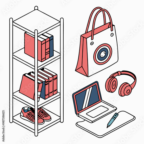 product wishlist design vector white background