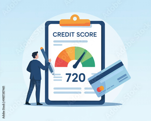Improving credit score financial report businessman