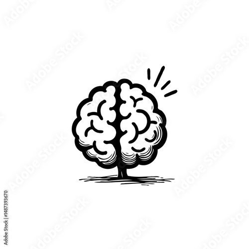 Stylized brain illustration symbolizing intelligence, thought, and idea generation