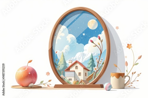 imagine a stunning watercolor clipart illustration set against a crisp white background, capturing a whimsical scene with festive vibes