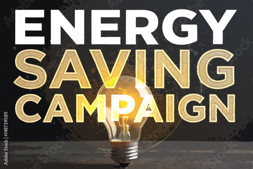 Design a vibrant vector poster for an energy-saving campaign, featuring glowing elements and a futuristic aesthetic to promote conscious energy consumption.