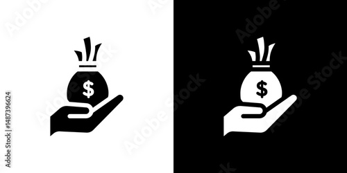 loan icon in solid flat trendy design style.