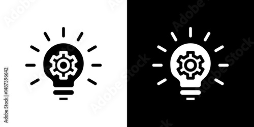 Innovation icon in solid flat trendy design style.