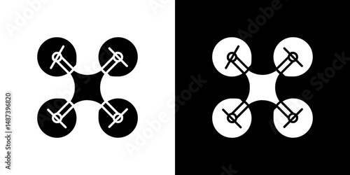 Drone icon in solid flat trendy design style.