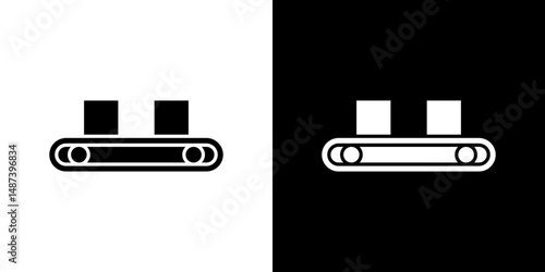 Conveyor belt icon in solid flat trendy design style.