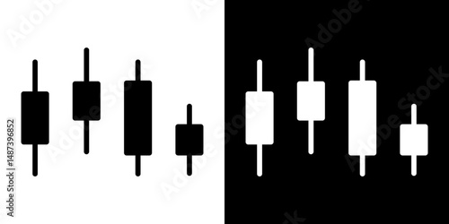 Chart candlestick icon in solid flat trendy design style.