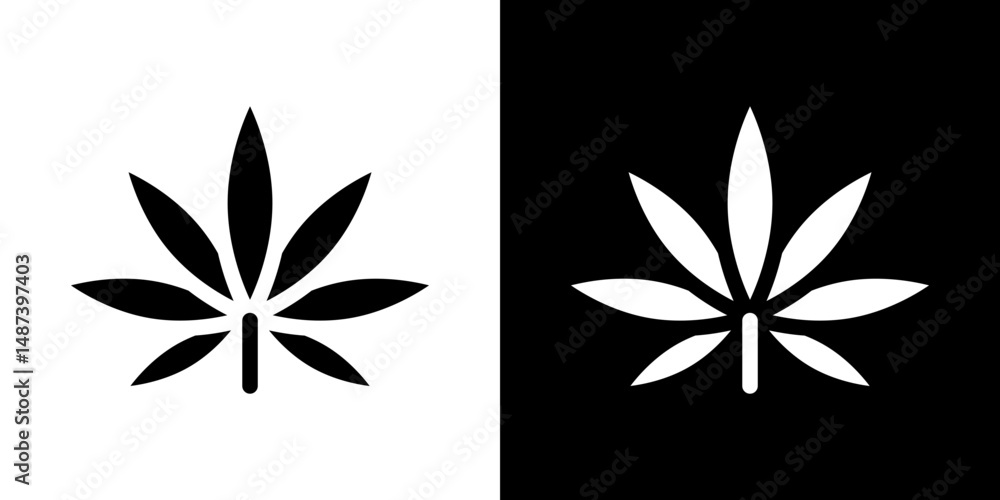 Obraz premium Weed icon in solid flat trendy design style.