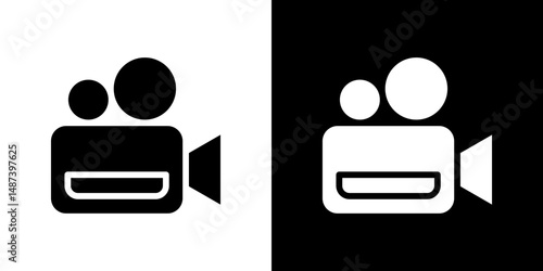 Video icon in solid flat trendy design style.