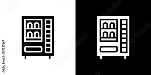 Vending machine icon in solid flat trendy design style.