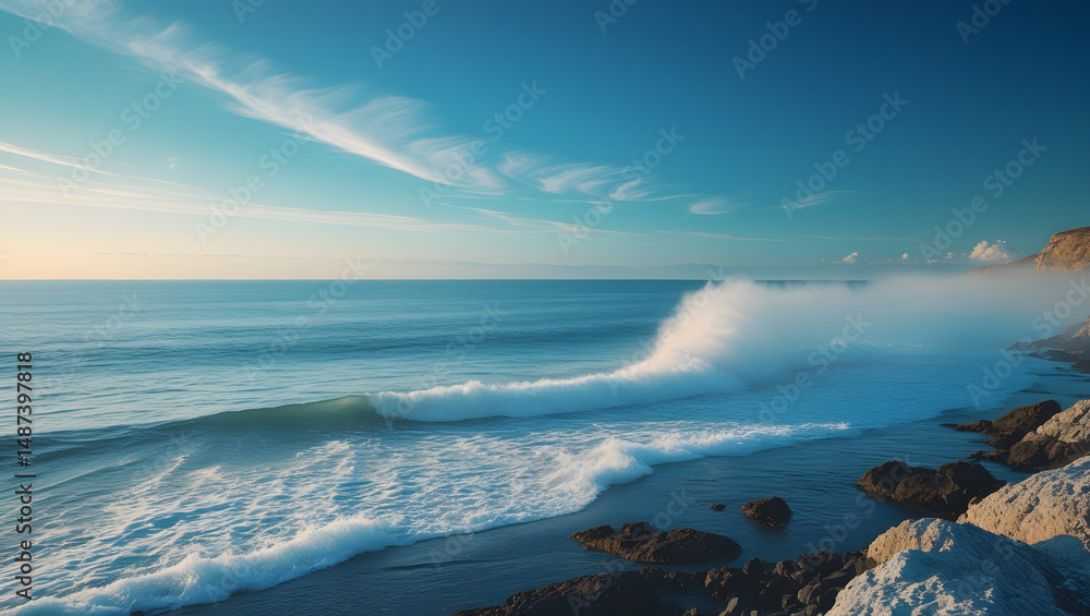 Naklejka premium waves on the beach