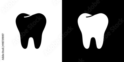 Teeth icon in solid flat trendy design style.