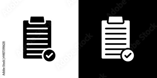 Survey icon in solid flat trendy design style.