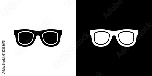 Sunglasses icon in solid flat trendy design style.