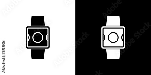 Smart watch icon in solid flat trendy design style.
