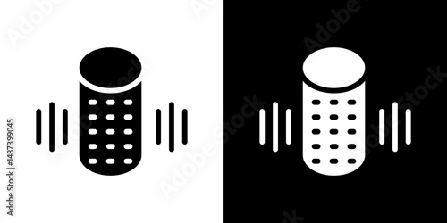 Smart speaker icon in solid flat trendy design style.