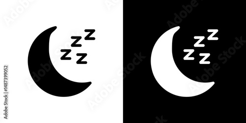 Sleep icon in solid flat trendy design style.