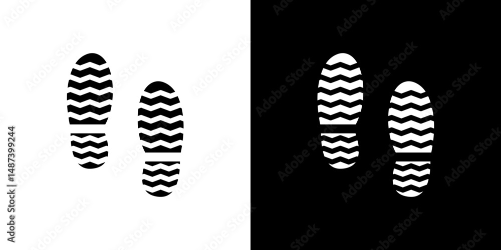 Obraz premium Shoe print icon in solid flat trendy design style.