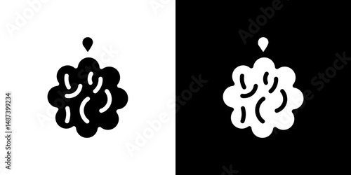 Shower sponge ball icon in solid flat trendy design style.