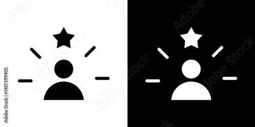 Self confidence icon in solid flat trendy design style.