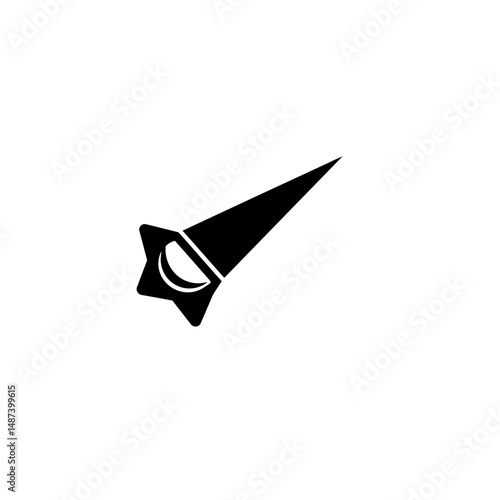 Hand Saw Silhouette: A clean, sharp black and white silhouette of a traditional hand saw, the essential tool for precise carpentry and woodwork, presented against an empty backdrop.